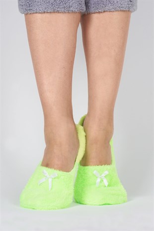Kadın Yeşil Panduf Ev Terliği Ayakkabısı Patiği Bayan Kışlık Pandif